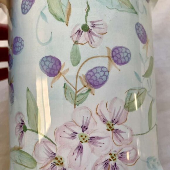 Vintage Capriware Ceramic Canister Set – White Floral & Berry Design – Set of 2 - Picture 2 of 16